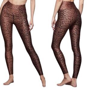 Good American Double Fact Core Power Cheetah Leggings High Waist Size 1 S Animal